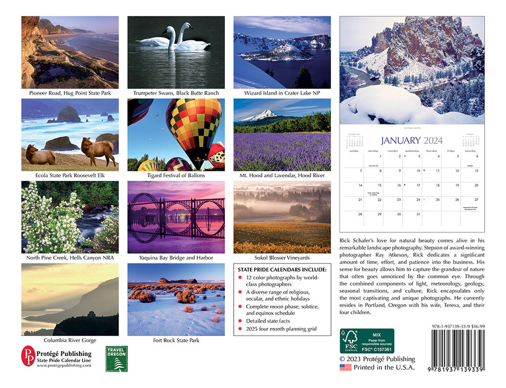 2024 Oregon Calendar Protégé Publishing